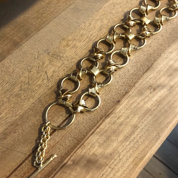 Vintage Accessories Designer Looking Bright Gold Chain Link Belt